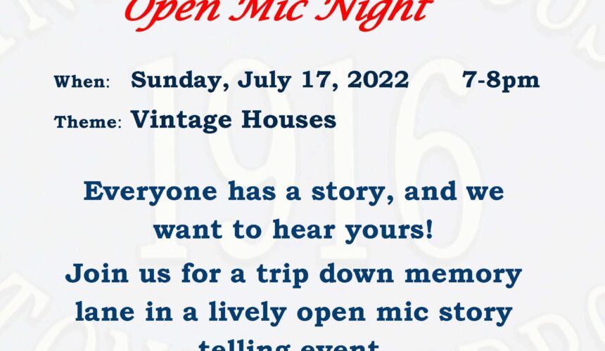 Stone Harbor Open Mic Night – 06_26_2022 – Deschamps / YCSH Sailing History