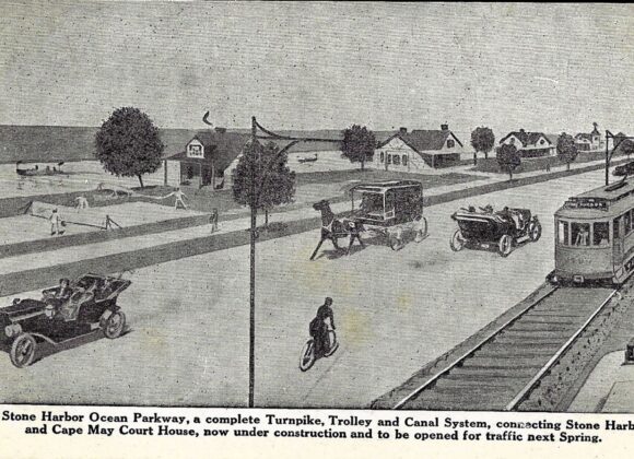 No. 38  EARLY POST CARD AND PHOTO VIEWS:  THE BOULEVARD APPROACH, ENTRANCE AND SOME MEANS OF CONVEYANCE TO STONE HARBOR, N.J.