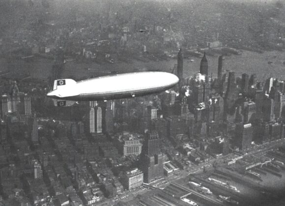 No. 60  THE LZ-129 HINDENBURG AIRSHIP’S LAST FLIGHT:  FLYING OVER STONE HARBOR, N. J.  AND HEADING TOWARD DISASTER MAY 6, 1937