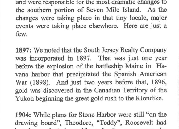 Picture of the Day No. 33 –  “STONE HARBOR: NEW JERSEY – THE EARLY YEARS / A Thumbnail History of Its Beginning”