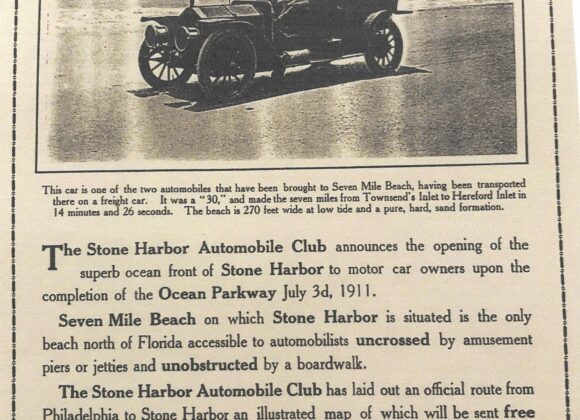 Picture of the Day No. 93 – 1911 Stone Harbor Automobile Ad: “TRY OUT YOUR CAR ON SEVEN MILE”!