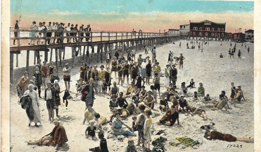 Picture of the Day No. 109 – “PHOTO VIEW LOOKING SOUTH AND SHOWING LARGE CROWD ON BEACH AT 96th STREET, STONE HARBOR, N. J.”
